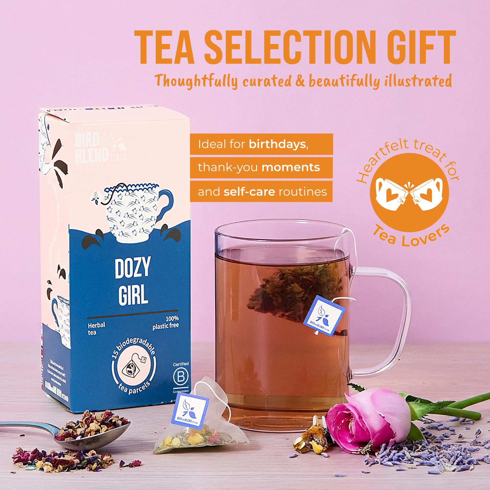 Bird & Blend A Moment of Calm Tea Selection Gift Box | 4 Caffeine